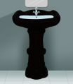 Ralisa Realware Ceramic black wooden designer series big sterling wash basin pedestal set
