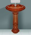 Red Brown Rustic Series Mini Sterling Wash Basin Pedestal Set