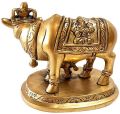 Golden Polished brass cow calf statue
