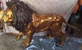 Golden Polished brass lion sculpture