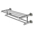 Chrome Plated Silver Stainless Steel Grade 202 round pipe double shelf