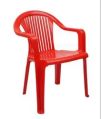 Square Red Polished plastic adult chair