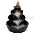 New Ceramic Leaf Black Back Flow Smoke Fountain