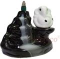 New Ceramic Step with White Ganesha Black Back Flow Smoke Fountain