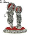 Plain Silver Radha Krishna Statue