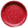 Round disposable red printed paper plates