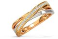 Polished Round Silver Golden designer diamond ring
