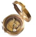 Polished Round brass brunton compass