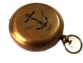Round Brass Push Button Compass