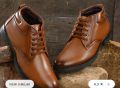 Brown leather high ankle formal shoes