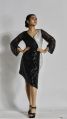 Knee Length Sequin Drape Dress