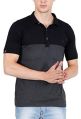 Cotton Regular Collar Black Half Sleeves Plain mens polo tshirt