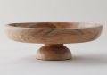 Acacia Wood Round Natural Wood Plain 12x12x4 inch wooden cake stand