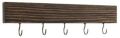 Acacia Wood & Iron Rectangular Brown 5 hooks wooden key holder