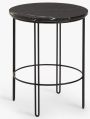 Iron & Marble Round Plain black marble top side table