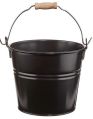 Iron Round Black Plain powder coated metal bucket