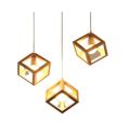 Square Wooden Hanging Lamp