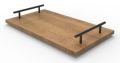 Wooden Serving Tray with Metal Handle