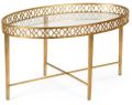 Iron Round Gold clear glass top metal cocktail table