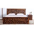 Wooden Double Bed Polished Rectangular Brown fancy wooden storage double bed