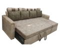 Polished Rectangular four seater wooden sofa cum bed