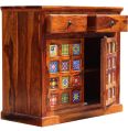 Two Drawer Wooden Storage Cabinet
