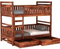 Polished Rectangular Brown wooden storage bunk bed