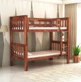 Solid Wood Polished Brown wooden bunk bed