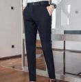 Plain Italino Collection Black ankle fit formal trouser