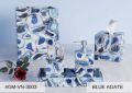 Semi Precious Stone Blue Agate Polished Casa Arte blue agate vanity set