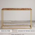 Brown Petrified Wood Console Table