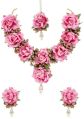CNB18981 Rani Pink Floral Necklace Set