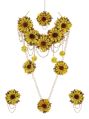 CNB19171 Gold Finish Floral Bridal Necklace Set