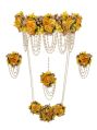 CNB19181 Gold Finish Floral Bridal Necklace Set