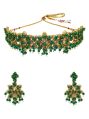 New Tohfa cnb32542 gold finish antique choker necklace set