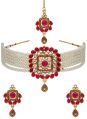 Golden New Tohfa cnb32614 gold finish kundan choker necklace set