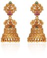 CNB35367 Rajwadi Finish Temple Jhumka Earrings