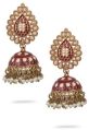 CNB564 Gold Finish Reverse AD Jhumka Earrings