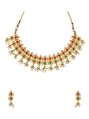 Golden Tohfa cnb6641 gold finish antique choker necklace set