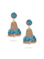 CNB768 Gold Finish Floral Jhumka Earrings
