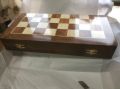 folding chess board 18 Inchesd with Inlaid pieces fitting