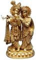 Golden Plain Polished brass radha krishna statue