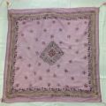 Hand Painted pink tussar silk madhubani scarves