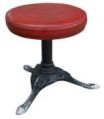 Vintage bar stool with leather top and print top