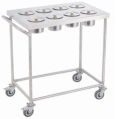 Stainless Steel Rectangle Silver New Polished commercial masala trolley