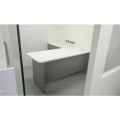 Polished L Shape White Plain wooden storage office table