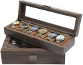 Rectangular Brown Plain wooden multi watch box