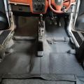 Black pu leather car mat