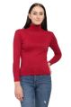 Available in Different Colors Full Sleeves Plain ladies high neck rib lycra sweater