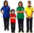 Blue Green Red Yellow Half Sleeves School Sports Uniform